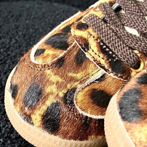 New Adidas x Wales Bonner Samba Pony Leopard Print Women's Sneaker - Picture 5 of 7